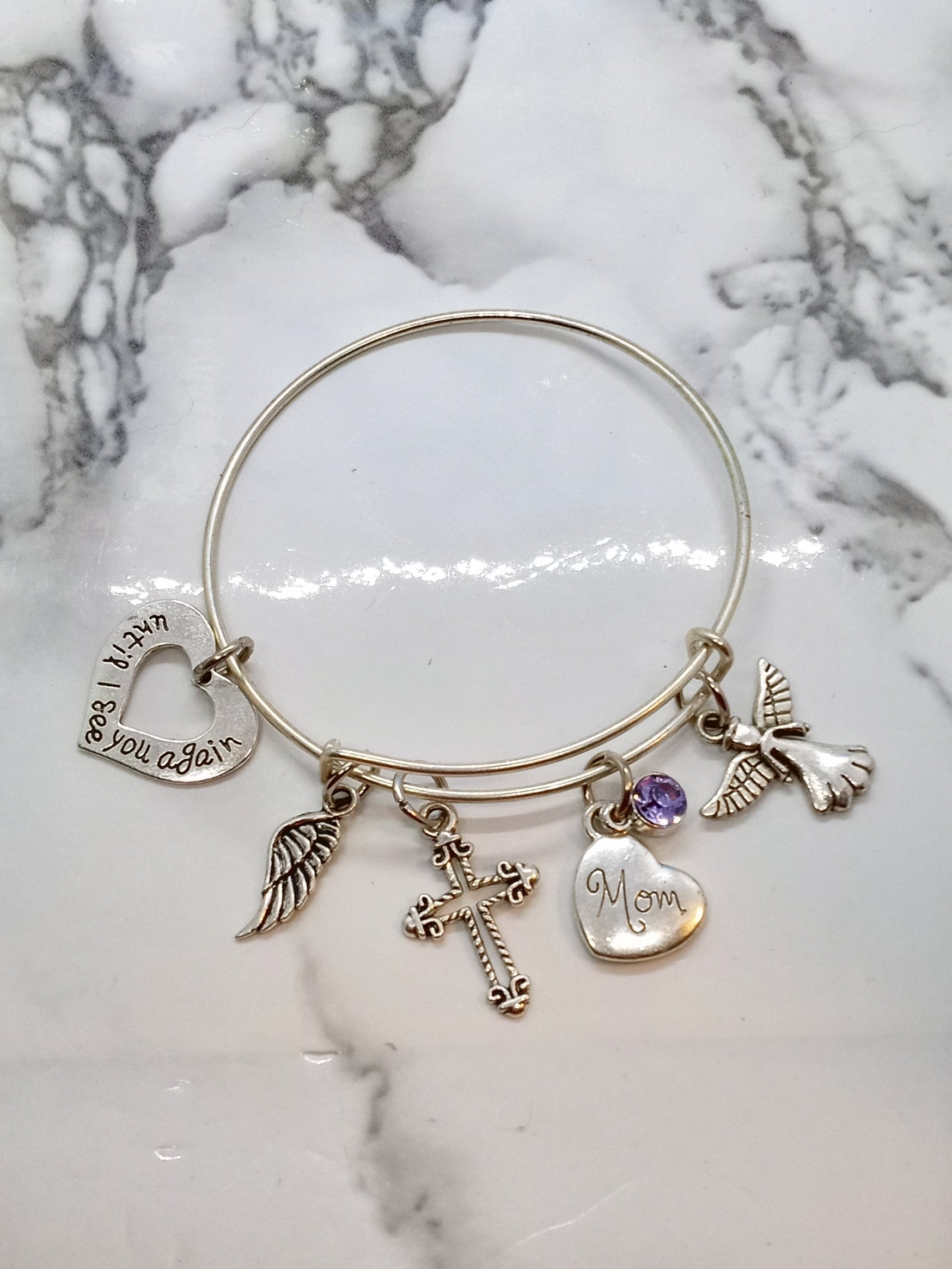 Until I see you again Memorial Bracelet for loss of Mom Dad Grandma Grandpa Sister Brother Son Daughter Husband Niece Aunt or Uncle Sympathy Gift Funeral Arrangement Your Loving Memory